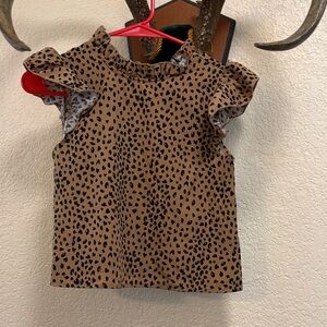 SHEIN Brown Leopard Print Kids Blouse